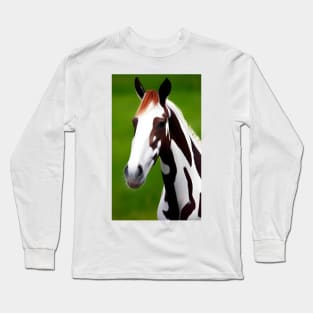 Painted Horse Pony Digital Artwork Long Sleeve T-Shirt